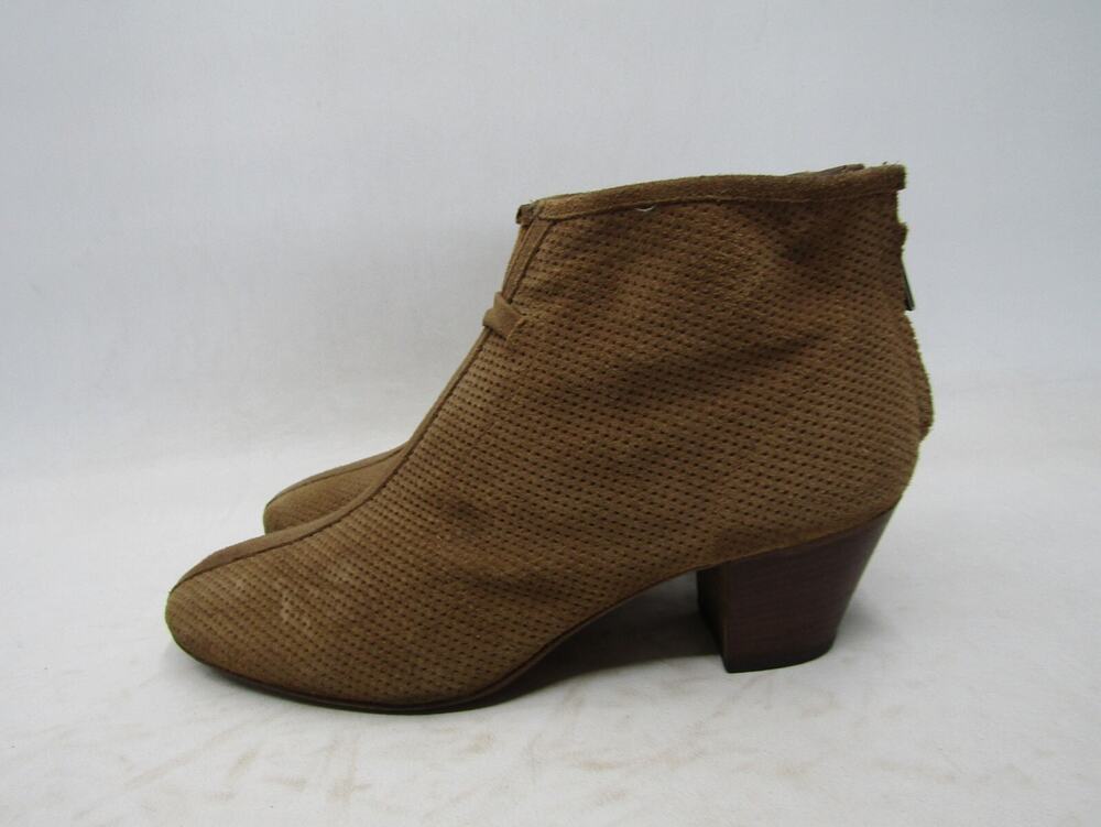 Aquatalia Womens Size 8.5 Brown Suede Zip Ankle Fashion Boots Booties
